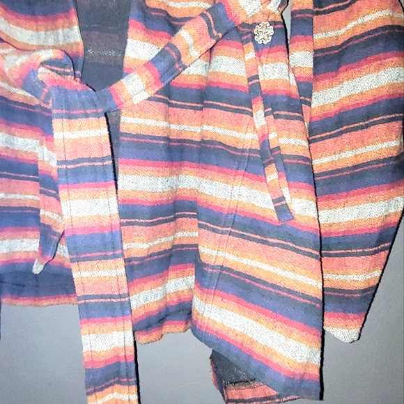 Obey Propaganda Striped Hooded Jacket Tie Waist S - Picture 5 of 8